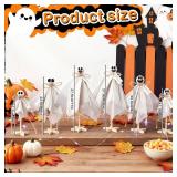 6 Pcs Halloween Primitive Ghost Table Decor, Rustic Ghost Wooden Stand Sign Boho Farmhouse Wood Spooky Table Centerpieces for Halloween Office Indoor Party Decoration Supplies (Mixed Style)