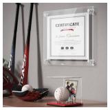 NIUBEE Baseball Display Stand and Card Holder, Acrylic Baseball Stand with Red Base, Suitable for Golf Ball, Softball, Tennis Ball (2-Pack)