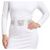 Princess Costume Belt Women White Leather Belts Cosplay Props Halloween Accessories Outfit for Adults