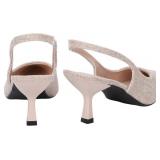 Women's Slingback Heels Pointed Toe Mid Heel Dress Shoes Pump Shoe