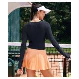 RUNNING GIRL Long Sleeve Workout Tops for Women Soft Crew Neck Basic Tight Cropped Top Casual Seamless Shirt