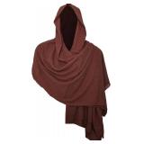 Fumwase Medieval Cloak with Hood Cowl Hooded Shawl Renaissance Cape Post-Apocalyptic Costume for Men Women Halloween Cosplay (Brown)