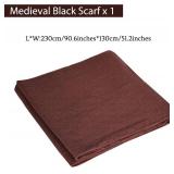 Fumwase Medieval Cloak with Hood Cowl Hooded Shawl Renaissance Cape Post-Apocalyptic Costume for Men Women Halloween Cosplay (Brown)