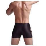 Men's Square Leg Swimsuit Jammer Shorts Athletic Men Swimwear Black Print Swim
