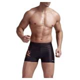 Men's Square Leg Swimsuit Jammer Shorts Athletic Men Swimwear Black Print Swim