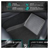 Floor Mats Set for Tesla Model Y 5-Seater 2020-2023 - Custom Fit Premium Interior and Cargo Liners Accessories - All Weather - Model Y Screen Protector Included