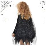 IKALI Girls Black Spider Witch Costume Kids Toddlers Child Halloween Black Witch Dress