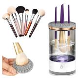 Electric Makeup Brush Cleaner - Multi-Use Cosmetic Brush Cleaner, Automatic Spinning Makeup Brush Cleaner for All Size Makeup Brushes (transparent)