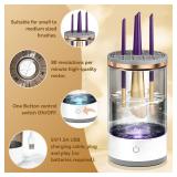 Electric Makeup Brush Cleaner - Multi-Use Cosmetic Brush Cleaner, Automatic Spinning Makeup Brush Cleaner for All Size Makeup Brushes (transparent)