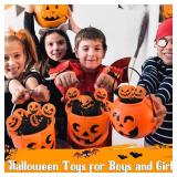 Halloween Party Favors Toys for Kids Girls Boys - 24 Pcs Jumping Popper Spring Launchers Toy, Bouncy Novelty Toy ,Classroom Prizes,Halloween Trick or Treating Goodie,Treat Bags Gifts Fillers Bulk