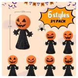 Halloween Party Favors Toys for Kids Girls Boys - 24 Pcs Jumping Popper Spring Launchers Toy, Bouncy Novelty Toy ,Classroom Prizes,Halloween Trick or Treating Goodie,Treat Bags Gifts Fillers Bulk