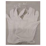 White Cotton Dress Gloves (Size Medium)