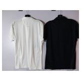 APPEARS NEW - Sport-Tek Port Authority Ladies Polo Shirts, Black & White (Size Medium) 2 Pack