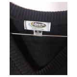 APPEARS NEW - Edwards Garment Black V-Neck Sweater Vest (Size Large)