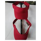 APPEARS NEW - Harriton Red Sun Visor Set of 2