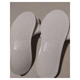 APPEARS NEW - White Terry Cloth Hotel Slippers (Size 8-9)