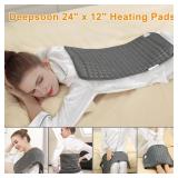 Heating Pad, Electric Heating Pads for Back, Neck, Abdomen, Moist Heating Pad for Shoulder, Knee, Arms, Legs, Dry/Moist Heat & Auto Shut Off, Christmas Gifts for Men and Women, Dark Gray,24x12 Inch - Heating Pad, Electric Heating Pads for Back, Neck, Abdomen, Moist Heating Pad for Shoulder, Knee, Arms, Legs, Dry/Moist Heat & Auto Shut Off, Christmas Gifts for Men and Women, Dark Gray,24x12 Inch -