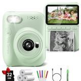 Kids Camera Instant Print, 3.0 HD 32MP 1080P Toddler Digital Camera with 2 Rolls of Printer Paper, Birthday Gifts Toy for 3-12 Year Old Girls Boys with 32GB SD Card-Green - Retail: $30' Kids Camera Instant Print, 3.0 HD 32MP 1080P Toddler Digital Camera with 2 Rolls of Printer Paper, Birthday Gifts Toy for 3-12 Year Old Girls Boys with 32GB SD Card-Green - Retail: $30'