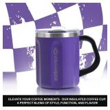 16oz Stainless Steel Togo Coffee Travel Mug, Spill Proof Tea Mug with Handle and Lid, Lightweight and Durable, Great for Office Home and Outdoor Use (Purple) - Retail: $19 16oz Stainless Steel Togo Coffee Travel Mug, Spill Proof Tea Mug with Handle and Lid, Lightweight and Durable, Great for Office Home and Outdoor Use (Purple) - Retail: $19