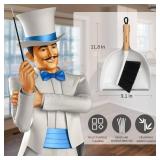 MR.SIGA Dustpan and Brush Set, Portable Cleaning Brush and Dustpan Combo with Bamboo Handle, White, 1 Set - Retail: $18 MR.SIGA Dustpan and Brush Set, Portable Cleaning Brush and Dustpan Combo with Bamboo Handle, White, 1 Set - Retail: $18