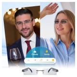 AI Smart Glasses for Men & Women Spring-Hinged Bluetooth 6.0 Smart Glasses with 164 Languages (Real-Time Translation), Photochromic Lens Free App Rimless AI Translator Glasses for Work/Travel (Black - AI Smart Glasses for Men & Women Spring-Hinged Bluetooth 6.0 Smart Glasses with 164 Languages (Real-Time Translation), Photochromic Lens Free App Rimless AI Translator Glasses for Work/Travel (Black -