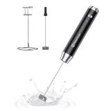 Rechargeable Milk Frother with Stand, LunaFro Handheld Electric Foam Maker Waterproof Detachable Stainless Steel Whisk Drink Mixer Foamer for Lattes, Cappuccino - Retail: $25 Rechargeable Milk Frother with Stand, LunaFro Handheld Electric Foam Maker Waterproof Detachable Stainless Steel Whisk Drink Mixer Foamer for Lattes, Cappuccino - Retail: $25