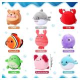 9 Pcs Mini Sealife Stuffed Animals 3.15 Inch Stuffed Shark Turtle Ocean Animal Soft Plushies for Birthday Ocean Party Decors Gift Bag Fillers Easter Basket Stuffers Classroom Prizes - Retail: $21 9 Pcs Mini Sealife Stuffed Animals 3.15 Inch Stuffed Shark Turtle Ocean Animal Soft Plushies for Birthday Ocean Party Decors Gift Bag Fillers Easter Basket Stuffers Classroom Prizes - Retail: $21