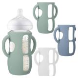 BUSOHA 3 Pack Silicone Sleeves for Avent Baby Bottles - Anti Breakage Baby Bottle Holder with Handle, Compatible with Avent Natural Glass Baby Bottles, 8 OZ - Retail: $10 BUSOHA 3 Pack Silicone Sleeves for Avent Baby Bottles - Anti Breakage Baby Bottle Holder with Handle, Compatible with Avent Natural Glass Baby Bottles, 8 OZ - Retail: $10