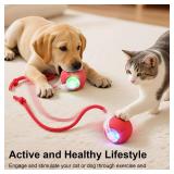 Interactive Electric Automatic Rolling Moving USB Rechargeable Self Activated Play Stimulation Toy Smart Chase Teaser Ball with Speedy Tail Rope for Bored Adult Indoor Cats and Dogs, Grey - Retail: $2 Interactive Electric Automatic Rolling Moving USB Rechargeable Self Activated Play Stimulation Toy Smart Chase Teaser Ball with Speedy Tail Rope for Bored Adult Indoor Cats and Dogs, Grey - Retail: $2