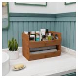 Open Front Stackable Storage Bins, Bamboo Stacking Storage Bins Food Vegetable Makeup Containers, Organizer Bins for Kitchen, Bathroom, Office, Cabinet, Countertop Storage (Long Walnut) - Retail: $34 Open Front Stackable Storage Bins, Bamboo Stacking Storage Bins Food Vegetable Makeup Containers, Organizer Bins for Kitchen, Bathroom, Office, Cabinet, Countertop Storage (Long Walnut) - Retail: $34