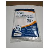 Spartan Industrial - 12 X 12 (100 Count) 2 Mil Clear ReSealable Zip Plastic Poly Bags with Resealable Lock Seal Zipper - Retail: $20 Spartan Industrial - 12 X 12 (100 Count) 2 Mil Clear ReSealable Zip Plastic Poly Bags with Resealable Lock Seal Zipper - Retail: $20