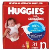 Huggies Size Newborn Diapers, Little Snugglers Baby Diapers, Size Newborn (up to 10 lbs), 31 Count, Packaging May Vary - Retail: $10 Huggies Size Newborn Diapers, Little Snugglers Baby Diapers, Size Newborn (up to 10 lbs), 31 Count, Packaging May Vary - Retail: $10