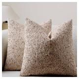 Striped Throw Pillow Covers 16x16 Set of 2 Beige Textured Boucle Chic Modern Boho Accent Farmhouse Square Decorative Couch Pillow Covers for Home Decor Bed Sofa Living Room - Retail: $25 Striped Throw Pillow Covers 16x16 Set of 2 Beige Textured Boucle Chic Modern Boho Accent Farmhouse Square Decorative Couch Pillow Covers for Home Decor Bed Sofa Living Room - Retail: $25