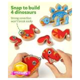 Dinosaur Snap Together Building Toys, Wooden Take Apart Dinosaur Playset, STEM Montessori Educational Fine Motor Skill Toy Gift for 3 4 5 Years Old Kids - Retail: $27 Dinosaur Snap Together Building Toys, Wooden Take Apart Dinosaur Playset, STEM Montessori Educational Fine Motor Skill Toy Gift for 3 4 5 Years Old Kids - Retail: $27