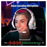 Gaming Headset for PC, Ps4, Ps5, Xbox Headset with 7.1 Surround Sound Gaming Headphones with Noise Canceling Mic, LED Light Over Ear Headphones for Switch, Xbox Series X/S, Laptop, Mobile White - Reta Gaming Headset for PC, Ps4, Ps5, Xbox Headset with 7.1 Surround Sound Gaming Headphones with Noise Canceling Mic, LED Light Over Ear Headphones for Switch, Xbox Series X/S, Laptop, Mobile White - Reta