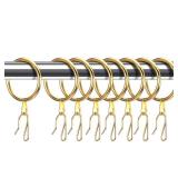 30 Pcs Metal Drapery Curtain Rings 0.98/1.26/1.65 inch Interior Diameter and 30 Pcs Hanging Curtain Drapery Pin Hooks for Window Door Shower(Gold,42 mm) - Retail: $20 30 Pcs Metal Drapery Curtain Rings 0.98/1.26/1.65 inch Interior Diameter and 30 Pcs Hanging Curtain Drapery Pin Hooks for Window Door Shower(Gold,42 mm) - Retail: $20