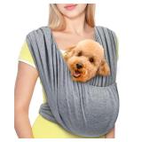 Dog Sling Swaddle Carrier Small Dog Cat Front Facing Carrier for Chest, Hands Free Puppy Carrying Sling Hold for Small Pet up to 13lbs, Adjustable Size, Reducing Back Stress (Light Grey) - Retail: $25 Dog Sling Swaddle Carrier Small Dog Cat Front Facing Carrier for Chest, Hands Free Puppy Carrying Sling Hold for Small Pet up to 13lbs, Adjustable Size, Reducing Back Stress (Light Grey) - Retail: $25
