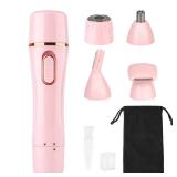 Trimmer Women, 4 in 1 Electric Razor for Women, Facial Shavers for Women, Portable Travel Women's Electric Razor for Face Beard Eyebrow Leg Arm Bikini Armpit Pubic Hair, Pink - Retail: $6 Trimmer Women, 4 in 1 Electric Razor for Women, Facial Shavers for Women, Portable Travel Women's Electric Razor for Face Beard Eyebrow Leg Arm Bikini Armpit Pubic Hair, Pink - Retail: $6