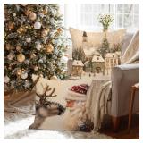 24x24 Christmas Throw Pillow Covers Set of 4, Snowman Santa Reindeer Vintage Christmas Pillow Cover Pillowcase Xmas Holiday Decorative Pillow case for Home Sofa Couch Living Room Decor - Retail: $20 24x24 Christmas Throw Pillow Covers Set of 4, Snowman Santa Reindeer Vintage Christmas Pillow Cover Pillowcase Xmas Holiday Decorative Pillow case for Home Sofa Couch Living Room Decor - Retail: $20