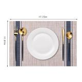 Placemats Set of 6 Washable Indoor/Outdoor Vinyl Place Mats for Dining Table Durable Non-Slip Heat Resistant PVC Weave Table Mats Stripes-Blue - Retail: $10 Placemats Set of 6 Washable Indoor/Outdoor Vinyl Place Mats for Dining Table Durable Non-Slip Heat Resistant PVC Weave Table Mats Stripes-Blue - Retail: $10