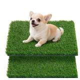 Artificial Pee Grass Pad for Dogs, Fake Grass Replacement Pads for Dog Potty Tray Training Pet Turf, Indoor and Outdoor Mat- 2 Packs (14 x 18') - Retail: $21' Artificial Pee Grass Pad for Dogs, Fake Grass Replacement Pads for Dog Potty Tray Training Pet Turf, Indoor and Outdoor Mat- 2 Packs (14 x 18') - Retail: $21'
