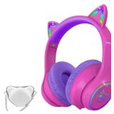 Bluetooth 5.4 Kids Headphones with Case - RGB LED Light Up Cat Ears Foldable Adjustable Over Ear Headphone Support Wireless or 3.5mm Wired Mode for Toddler & Girls & Boys Teens Bluetooth 5.4 Kids Headphones with Case - RGB LED Light Up Cat Ears Foldable Adjustable Over Ear Headphone Support Wireless or 3.5mm Wired Mode for Toddler & Girls & Boys Teens