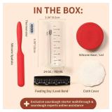 Sourdough Starter Jar, 24 OZ Wide Mouth Sour Dough Starter Jars Glass, Sourdough Starter Kit, Sourdough Bread Baking Supplies for Beginners and Pro, 1 Pack - Retail: $10 Sourdough Starter Jar, 24 OZ Wide Mouth Sour Dough Starter Jars Glass, Sourdough Starter Kit, Sourdough Bread Baking Supplies for Beginners and Pro, 1 Pack - Retail: $10