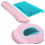 Ergonomic Keyboard Wrist Rest and Mouse Pad with Wrist Rest Set, Memory Foam Wrist Support for Typing, Gaming, Office and Home Use, Pale Pink - Retail: $12 Ergonomic Keyboard Wrist Rest and Mouse Pad with Wrist Rest Set, Memory Foam Wrist Support for Typing, Gaming, Office and Home Use, Pale Pink - Retail: $12