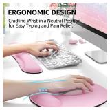 Ergonomic Keyboard Wrist Rest and Mouse Pad with Wrist Rest Set, Memory Foam Wrist Support for Typing, Gaming, Office and Home Use, Pale Pink - Retail: $12 Ergonomic Keyboard Wrist Rest and Mouse Pad with Wrist Rest Set, Memory Foam Wrist Support for Typing, Gaming, Office and Home Use, Pale Pink - Retail: $12
