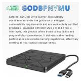 External DVD Drive USB 3.0 USB-C CD Burner CD/DVD Player Optical Drive, Portable CD DVD Disc Copier for Laptops and PC Compatible with Windows 7/8/10/11, Linux, and Mac OS - Retail: $18 External DVD Drive USB 3.0 USB-C CD Burner CD/DVD Player Optical Drive, Portable CD DVD Disc Copier for Laptops and PC Compatible with Windows 7/8/10/11, Linux, and Mac OS - Retail: $18