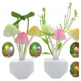 Sensor Mushroom Night Light - 2 Pack Color Changing Plug-in Wall LED Mushroom Dream Bed Lamp for Kids Adults Stocking Stuffers Ideas Birthday Gift Cute Nightlight - Retail: $8 Sensor Mushroom Night Light - 2 Pack Color Changing Plug-in Wall LED Mushroom Dream Bed Lamp for Kids Adults Stocking Stuffers Ideas Birthday Gift Cute Nightlight - Retail: $8