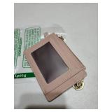 Women Slim Rfid Blocking Credit Card Case Holder Wristlet Zip ID Case Wallet Small Compact Leather Wallet Coin Purse with Keychain (Light Pink) - Retail: $9 Women Slim Rfid Blocking Credit Card Case Holder Wristlet Zip ID Case Wallet Small Compact Leather Wallet Coin Purse with Keychain (Light Pink) - Retail: $9