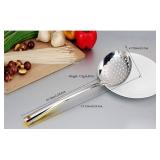 Kitchen Dia 12CM Stainless Steel Skimmer/Slotted Spoon/Strainer Ladle With ABS Plastic Heat Resistant Handle - Retail: $9 Kitchen Dia 12CM Stainless Steel Skimmer/Slotted Spoon/Strainer Ladle With ABS Plastic Heat Resistant Handle - Retail: $9