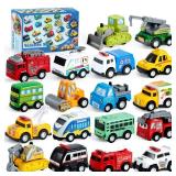 18 Pcs Pull Back City Cars and Trucks Toy Vehicles Set, Friction Powered Cars Toys for Toddlers, Kids Stocking Stuffers, Treasure Box Gifts for Classroom, Gifts for Grandkids, Easter Basket - Retail: 18 Pcs Pull Back City Cars and Trucks Toy Vehicles Set, Friction Powered Cars Toys for Toddlers, Kids Stocking Stuffers, Treasure Box Gifts for Classroom, Gifts for Grandkids, Easter Basket - Retail: